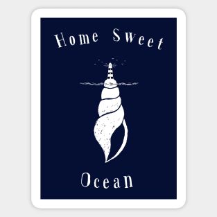 Home Sweet Ocean with a Lighthouse and a Sea Snail under the Sea Sticker